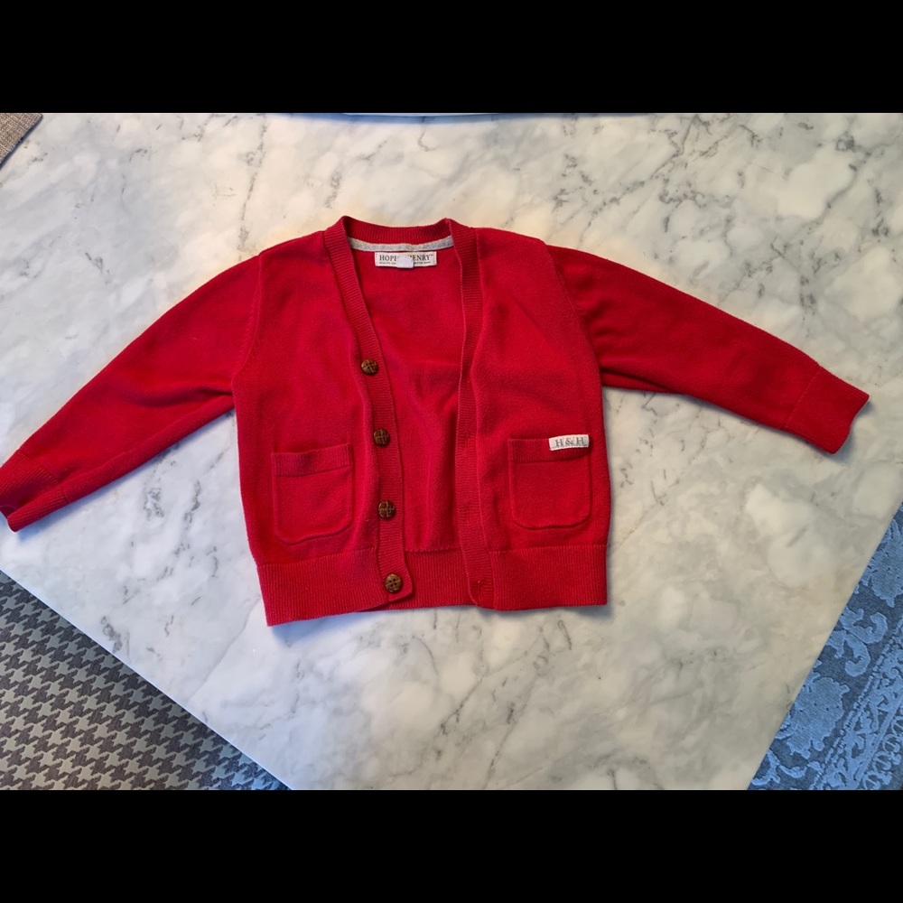 Hope and Henry Red cardigan